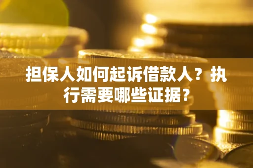 北京担保人如何起诉借款人？执行需要哪些证据？